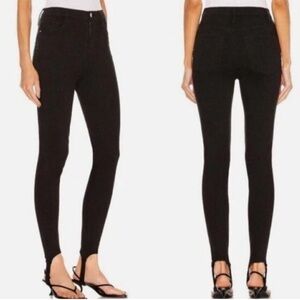 FRAME Le Pixie Ali High Waist Cigarette Stirrup Jeans Black Size 26 NWT